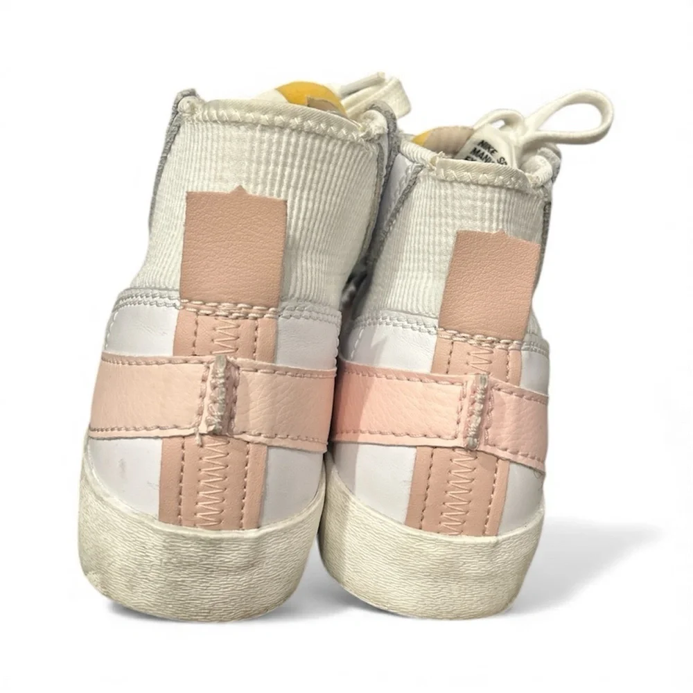 Nike Mid Blazer 77 Jumbo White and Pink High-Top Sneakers